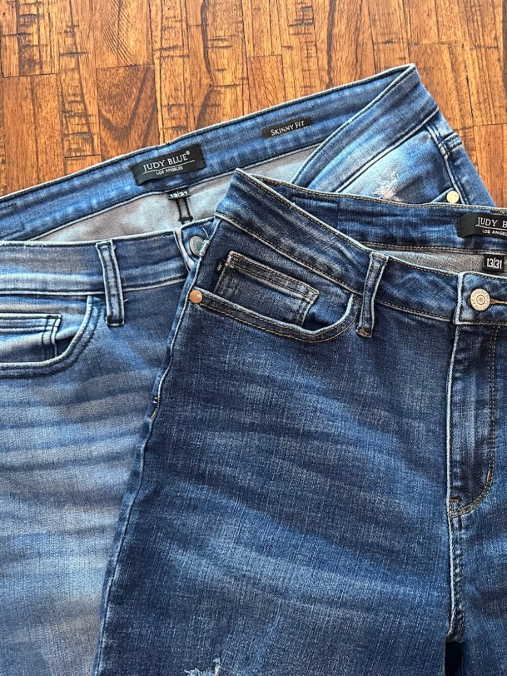 LOT OF 2 Judy Blue Distressed Skinny Jeans Women’s 13/31